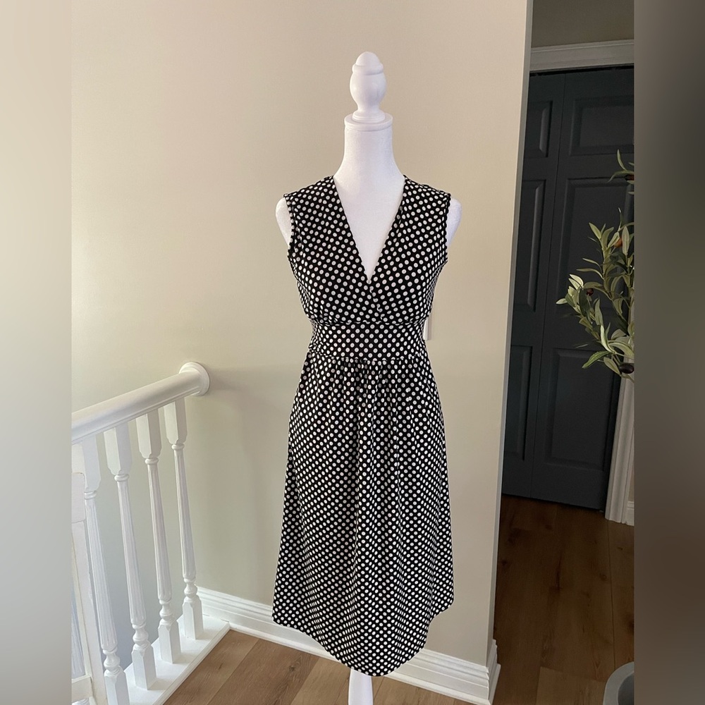 Jon & Anna Black and White Polka Dot Midi Dress